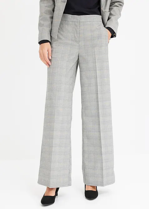 Pantaloni larghi in principe di Galles con viscosa, bonprix