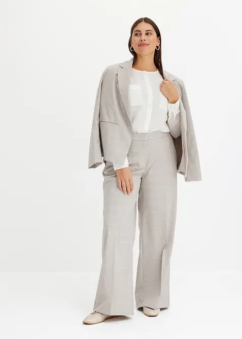 Pantaloni larghi in principe di Galles con viscosa, bonprix