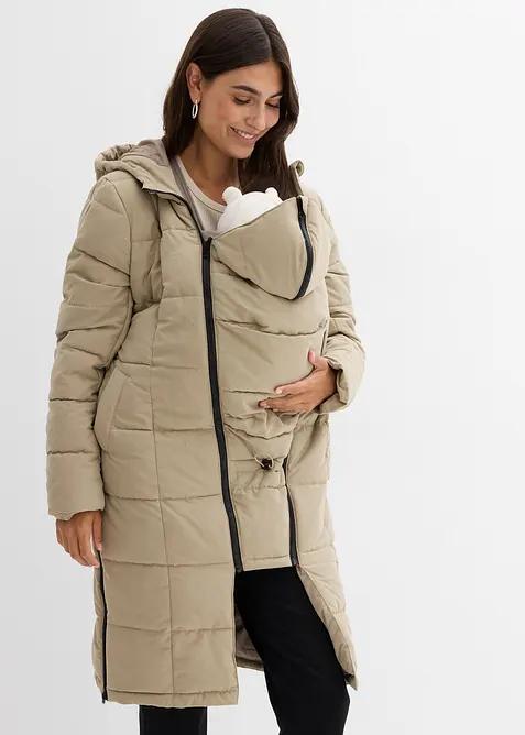 Giubbotto trapuntato pr&eacute;maman 3 in 1 con inserto babywearing e poliestere riciclato, bonprix