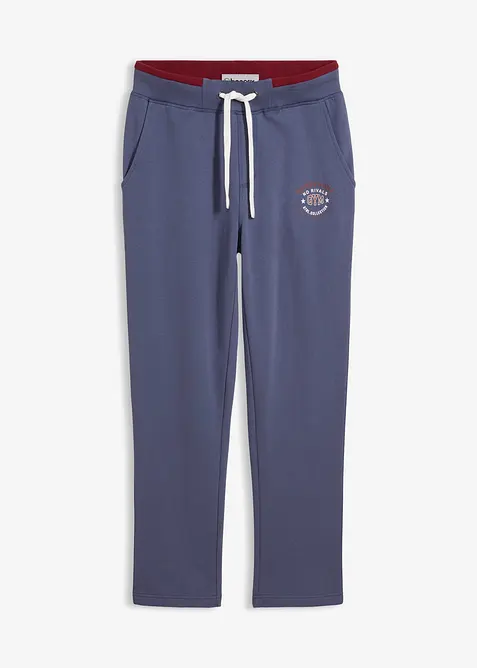 Pantaloni da jogging in puro cotone con dettagli sportivi, bonprix
