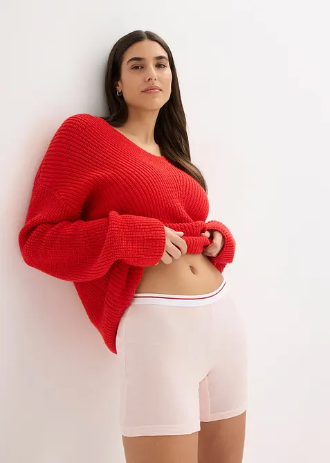 Boxer aderenti e comodi di media lunghezza con cotone (pacco da 4), bonprix