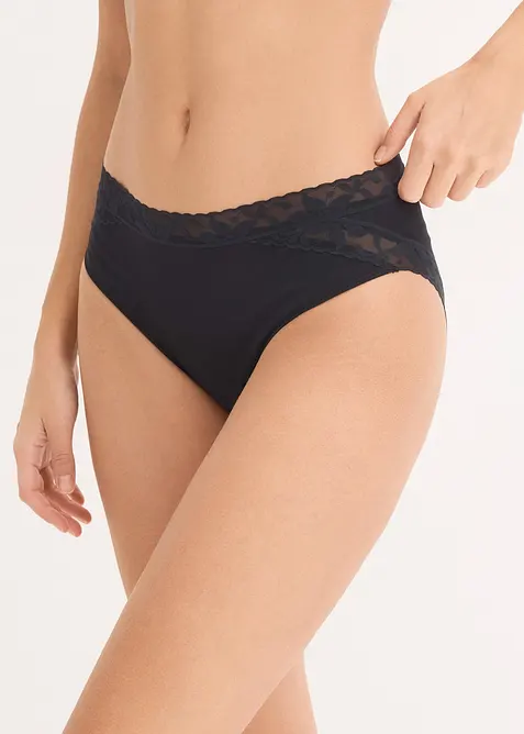 Slip alto con pizzo (pacco da 5), bonprix