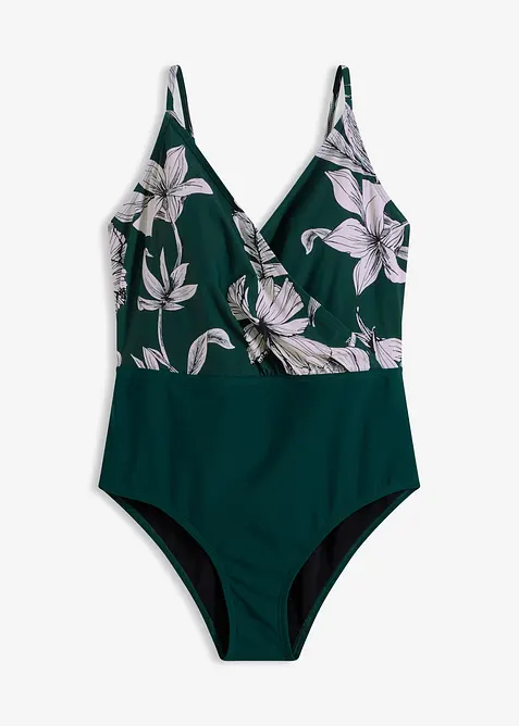 Costume intero con scollatura a V ed effetto modellante leggero, bonprix