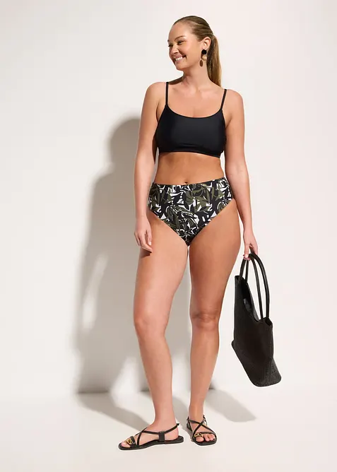 Slip per bikini a vita alta con effetto modellante leggero (pacco da 2), bonprix