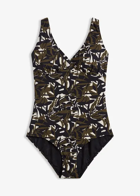 Costume intero con scollatura a V ed effetto modellante medio, bonprix