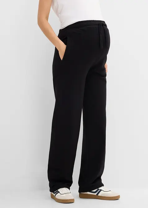 Pantaloni pr&eacute;maman in felpa con fondo regolabile in puro cotone biologico, bonprix