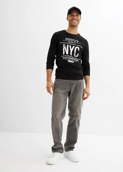 Maglia a maniche lunghe in puro cotone biologico, slim fit, bonprix