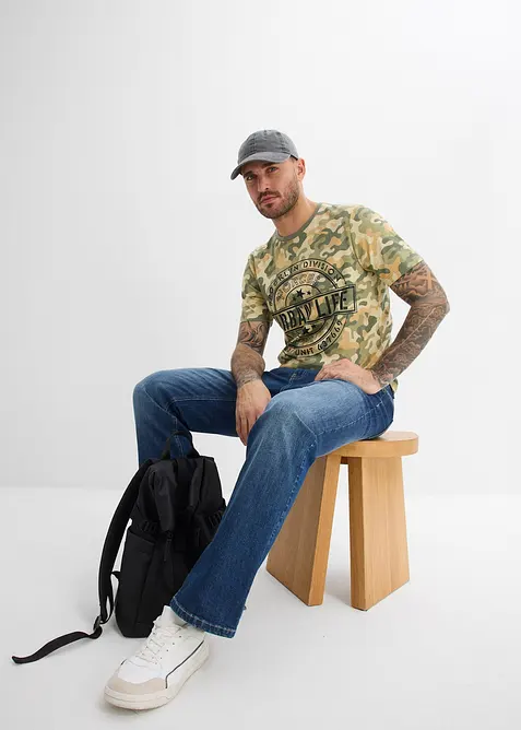 T-shirt in puro cotone biologico, slim fit, bonprix