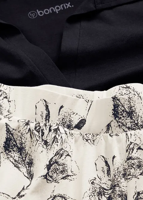 Pigiama estivo in puro cotone con colletto a polo, bonprix