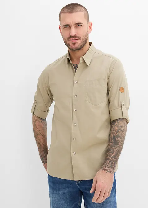 Camicia a maniche lunghe in puro cotone biologico, bonprix