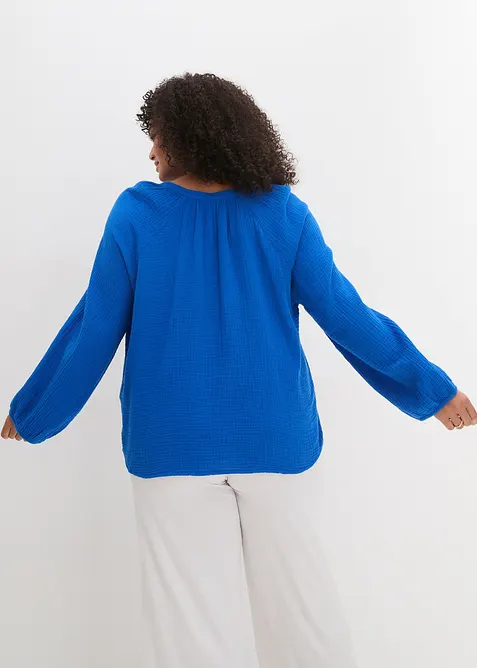 Blusa oversize in mussola di puro cotone, bonprix