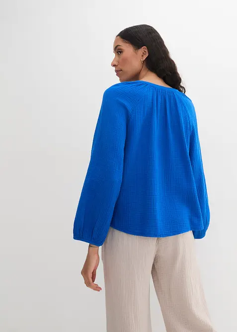 Blusa oversize in mussola di puro cotone, bonprix