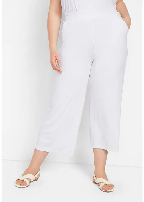 Pantaloni cropped in jersey di misto viscosa fluido, bonprix