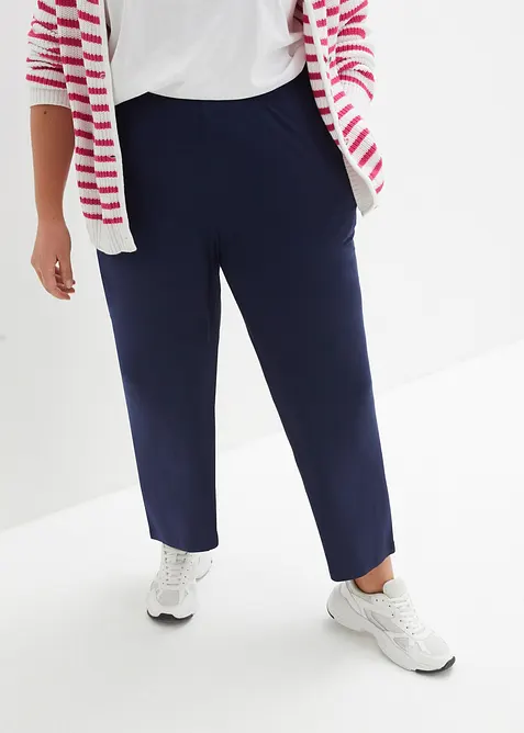 Pantaloni cropped in jersey di misto viscosa fluido, bonprix
