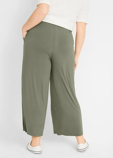 Pantaloni cropped in jersey di misto viscosa fluido, bonprix