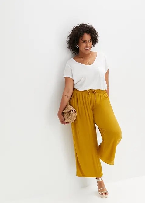 Pantaloni in viscosa con elastico in vita, bonprix