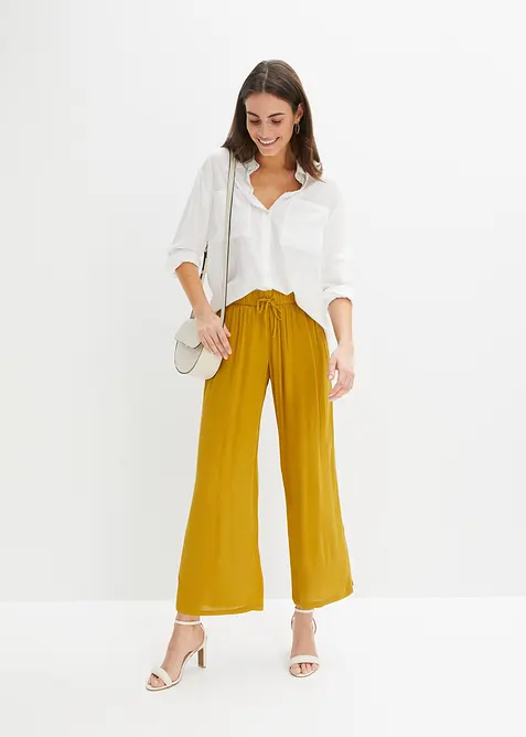 Pantaloni in viscosa con elastico in vita, bonprix