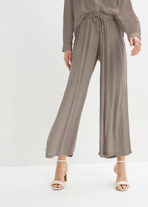 Pantaloni in viscosa con elastico in vita, bonprix