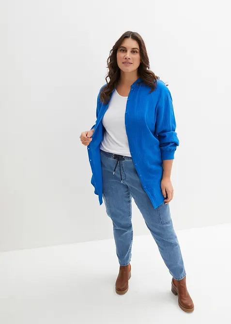 Camicia lunga in mussola leggera, bonprix