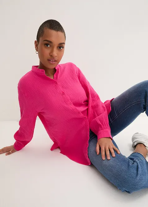 Camicia lunga in mussola leggera, bonprix