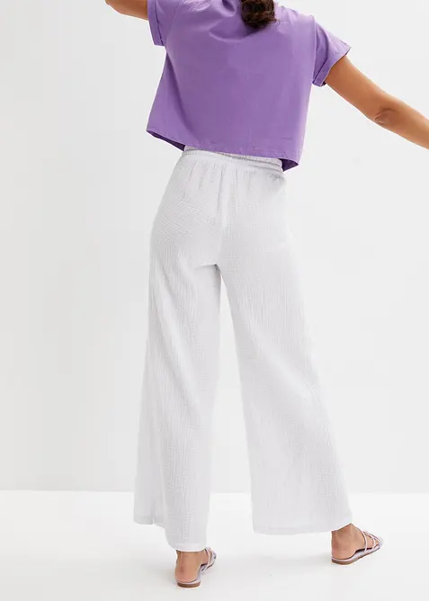 Pantaloni a palazzo in mussola leggera, bonprix