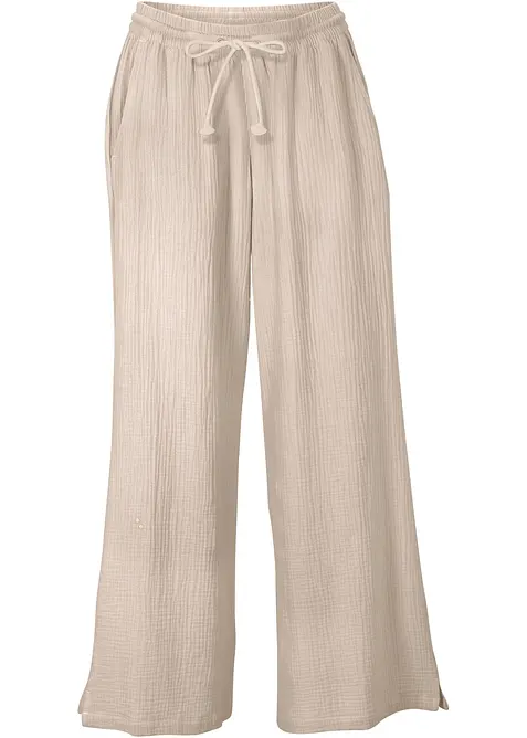 Pantaloni a palazzo in mussola leggera, bonprix