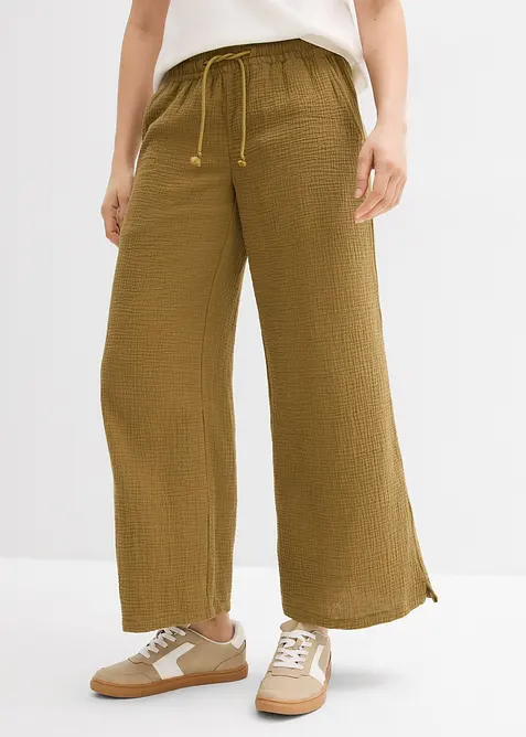 Pantaloni a palazzo in mussola leggera, bonprix