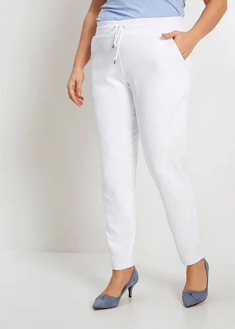 Pantaloni con elastico in vita in morbido punto di Roma, bonprix