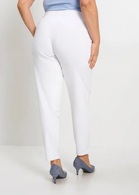 Pantaloni con elastico in vita in morbido punto di Roma, bonprix