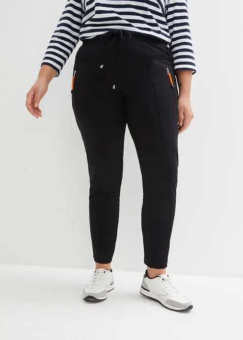 Pantaloni con elastico in vita in morbido punto di Roma, bonprix
