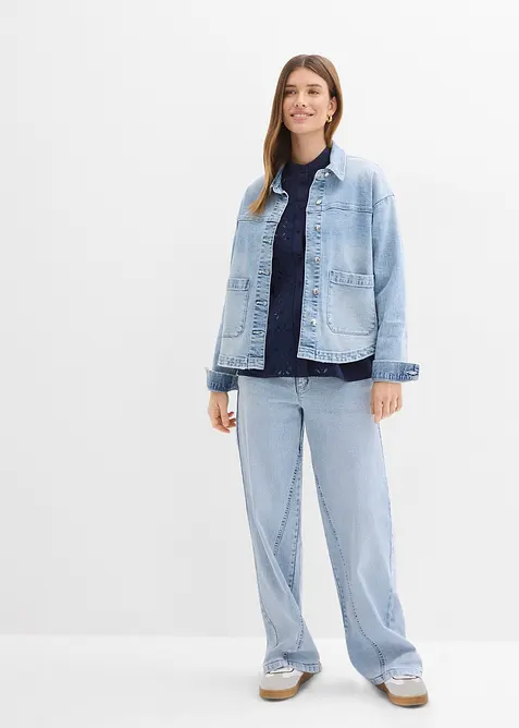 Camicetta con pizzo in misto viscosa morbido, bonprix