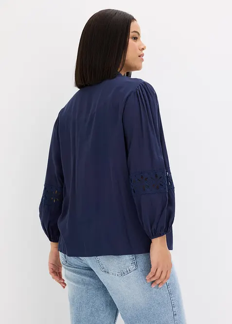 Camicetta con pizzo in misto viscosa morbido, bonprix