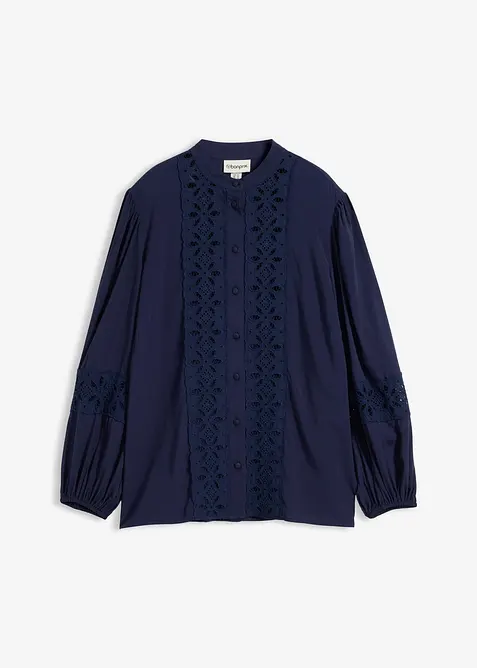 Camicetta con pizzo in misto viscosa morbido, bonprix