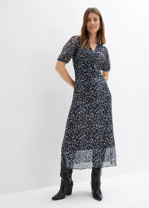 Abito in jersey e mesh fine, bonprix