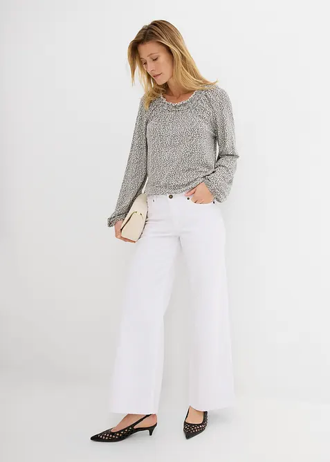 Maglia a maniche lunghe in misto viscosa, bonprix