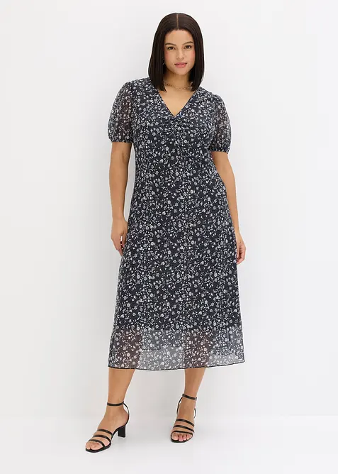 Abito in jersey e mesh fine, bonprix