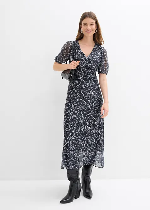 Abito in jersey e mesh fine, bonprix