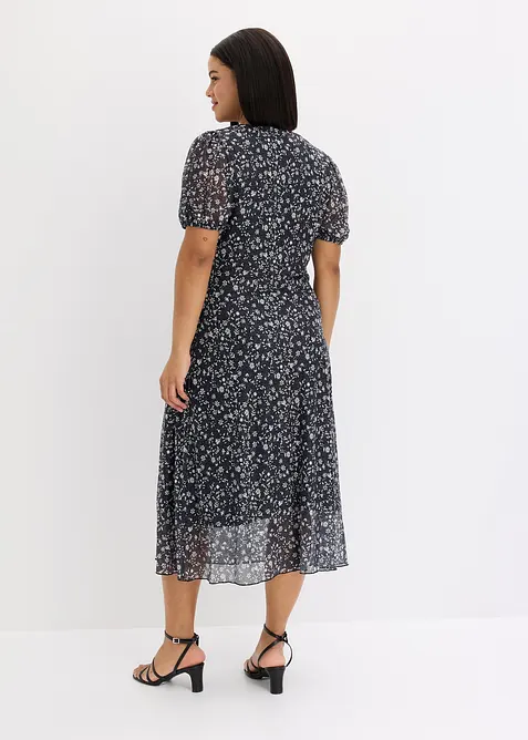 Abito in jersey e mesh fine, bonprix