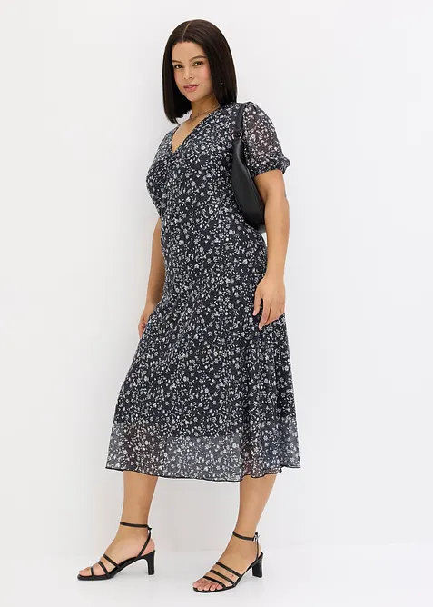 Abito in jersey e mesh fine, bonprix