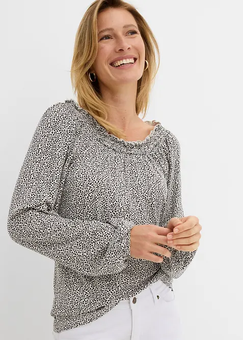 Maglia a maniche lunghe in misto viscosa, bonprix