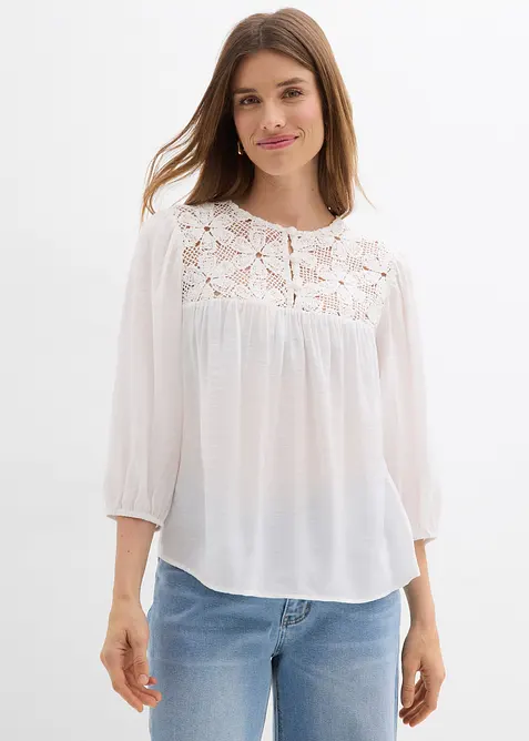 Blusa in misto viscosa fluido, bonprix