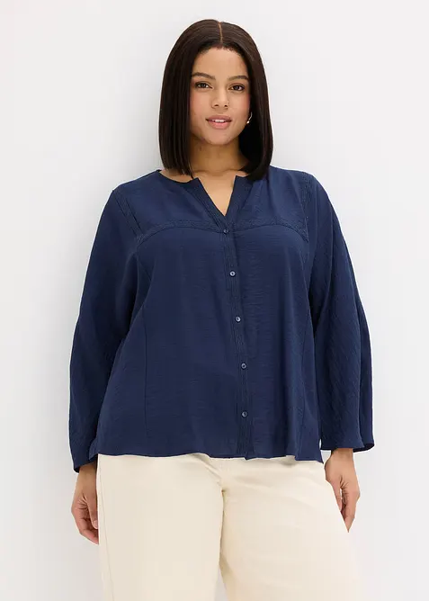Blusa in cotone con maniche ampie, bonprix