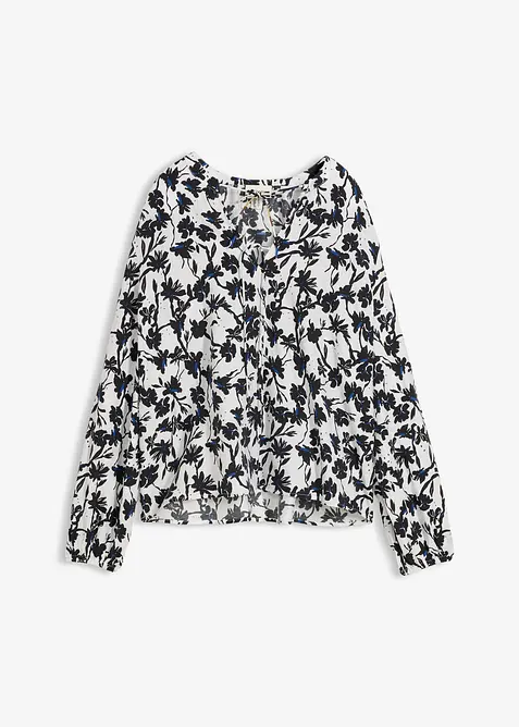 Blusa in crinkle operato, bonprix
