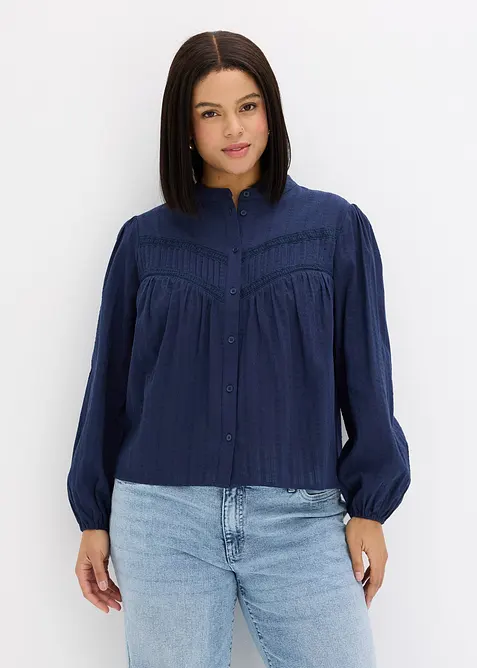 Blusa in cotone ricamato, bonprix