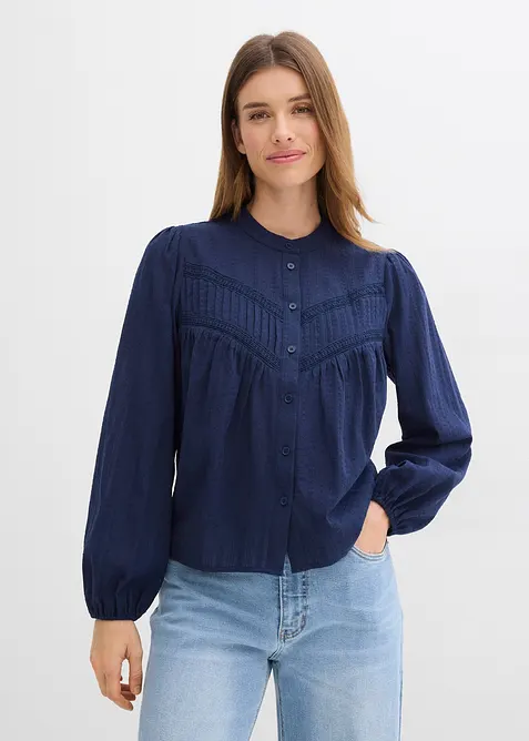 Blusa in cotone ricamato, bonprix