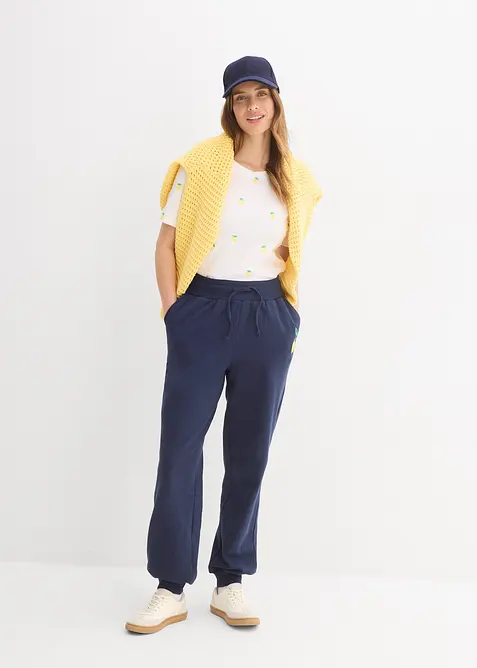 Pantaloni in felpa di puro cotone, bonprix