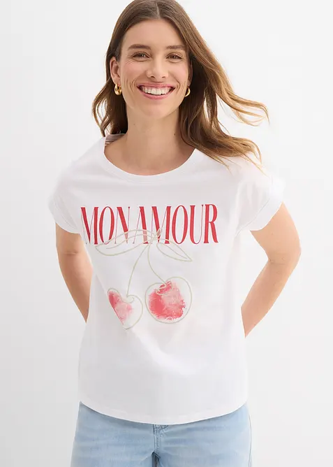 T-shirt in puro cotone, bonprix