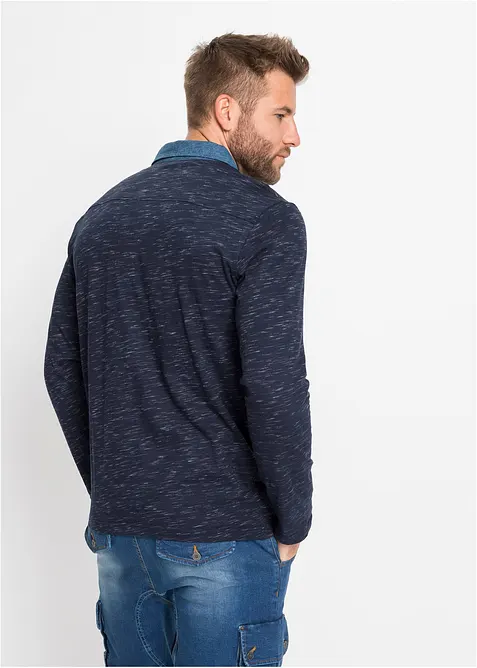 Polo a maniche lunghe in puro cotone, bonprix