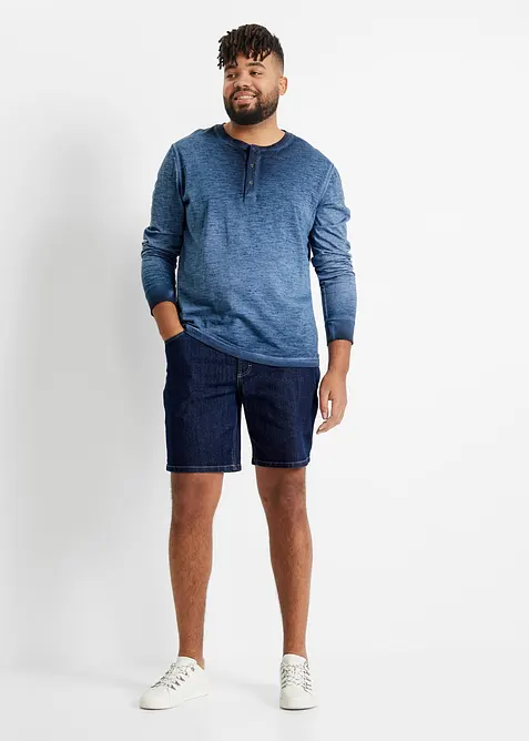 Maglia serafino a maniche lunghe in cotone biologico effetto lavato, bonprix