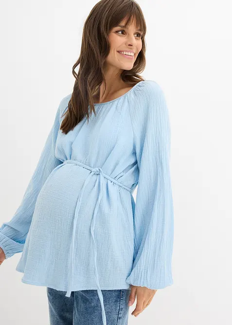 Blusa pr&eacute;maman in mussola di puro cotone, bonprix